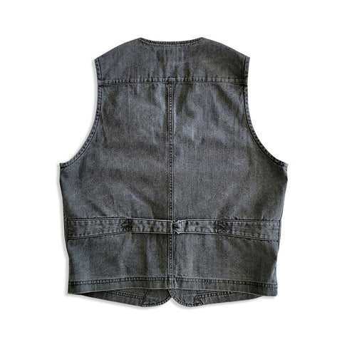 Gilet col V à chevrons pour homme en charbon
