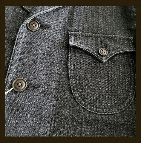 メンズ ディストレスト ノッチラペル サックスーツ