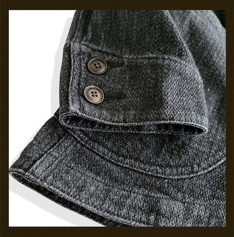 メンズ ディストレスト ノッチラペル サックスーツ