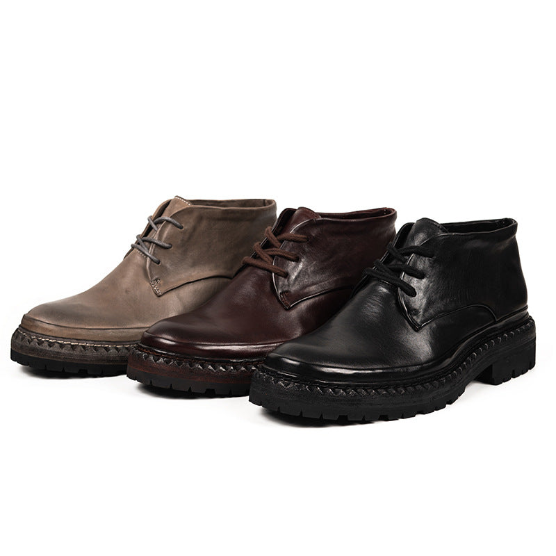 Bottes Chukka pour hommes en cuir de cheval