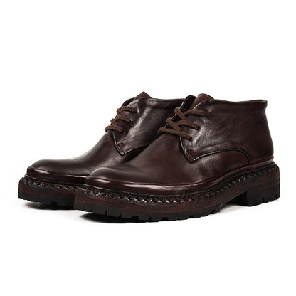 Bottes Chukka pour hommes en cuir de cheval