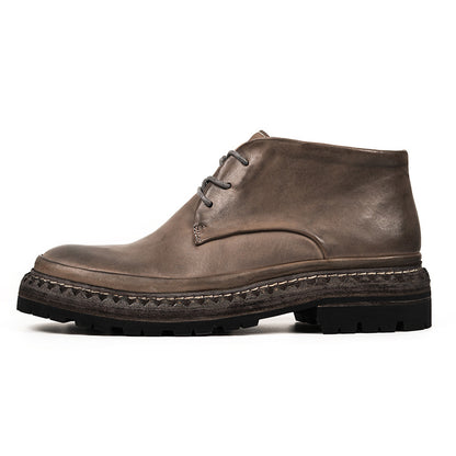 Bottes Chukka pour hommes en cuir de cheval