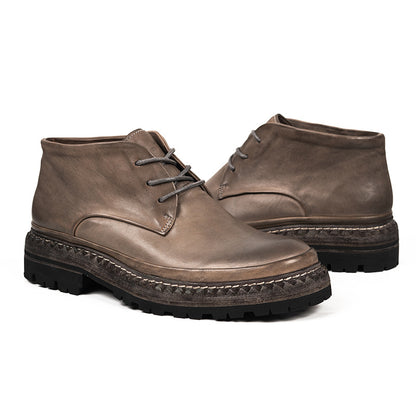 Bottes Chukka pour hommes en cuir de cheval