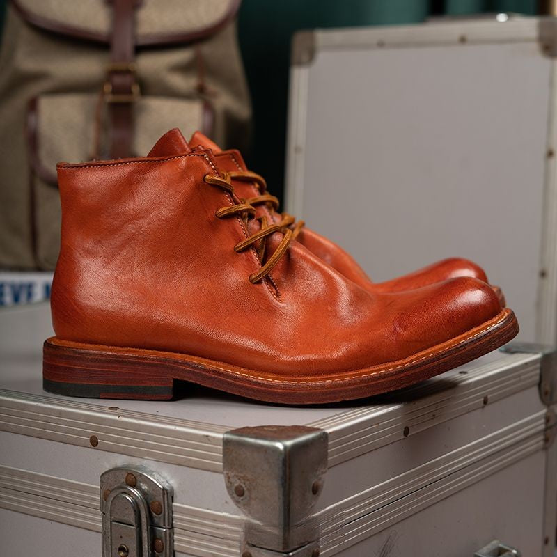 Bottes Chukkas en cuir de cheval pour hommes