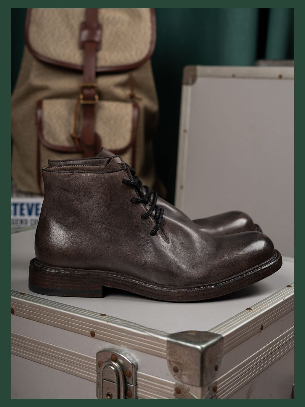 Bottes Chukkas en cuir de cheval pour hommes