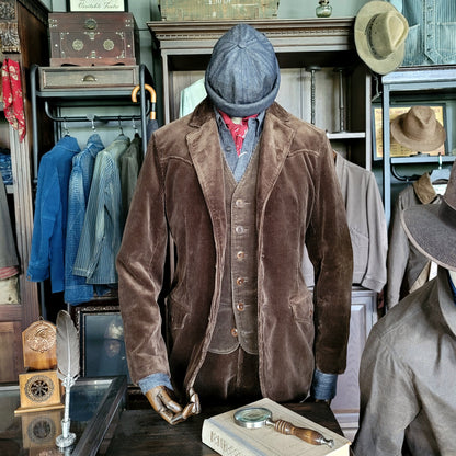 Veste de costume en velours côtelé pour homme