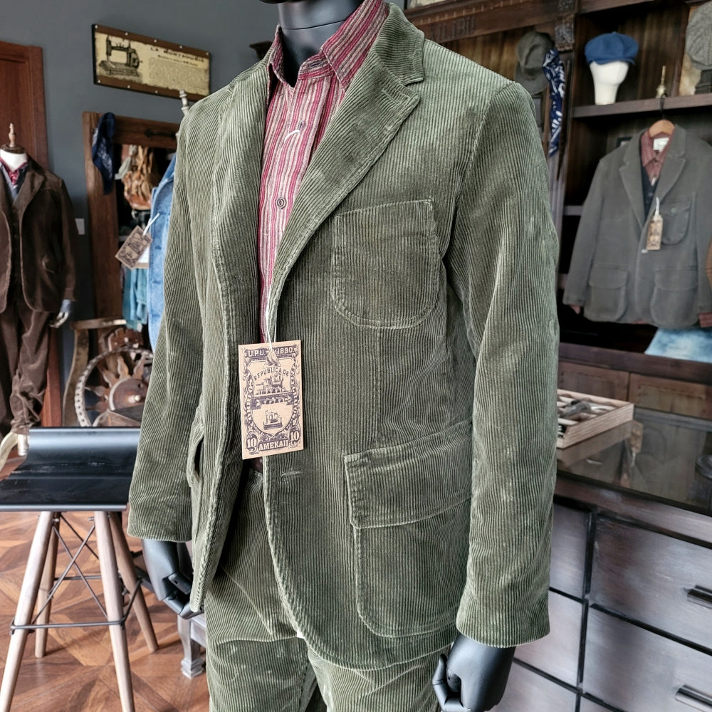 Men's Green Corduroy Suit Jacket – Crush on Retro