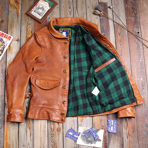 Men's Leather Jacket Yellow