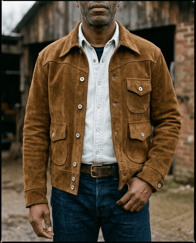 Men's Cow Suede Western Jacket