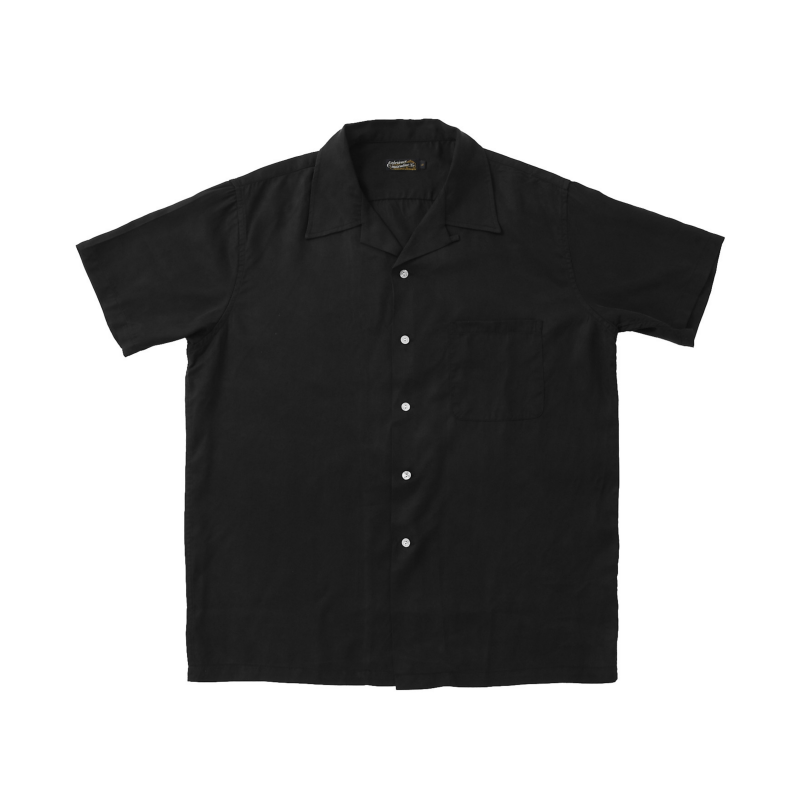 Chemise à col camp en Tencel pour homme à manches courtes