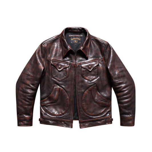 Men's Distressed MENDOZA Leather Jacket