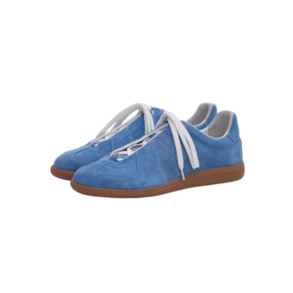 blue german army trainer sneakers