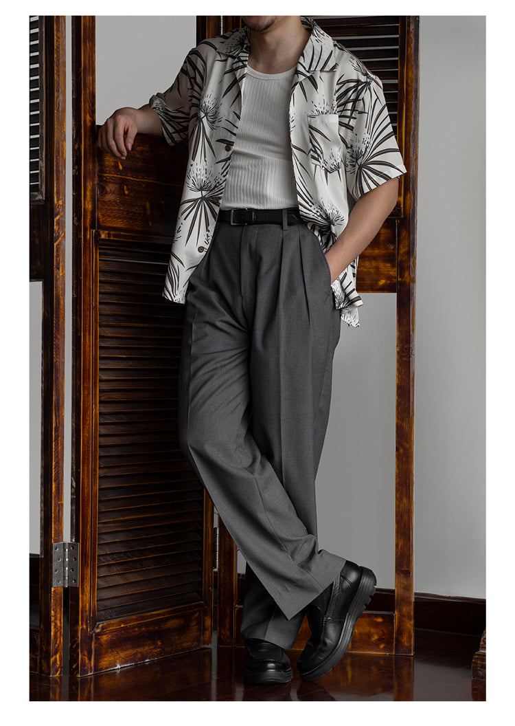 Men's Pleated Trousers Gray / 31