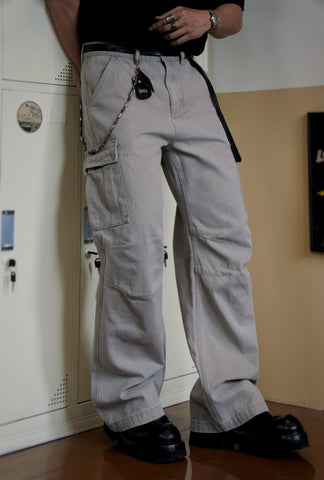 メンズ グレー ワークパンツ
