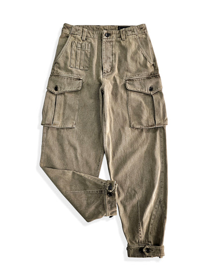 Pantalon cargo kaki délavé pour homme