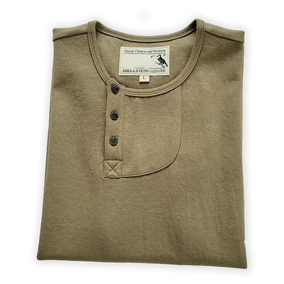 Men's Asymmetrical Collar Henley Shirt