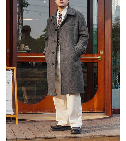 Men's Woolen Balmacaan Coat