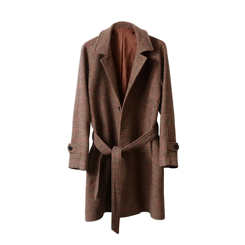 Men's Houndstooth Balmacaan Coat