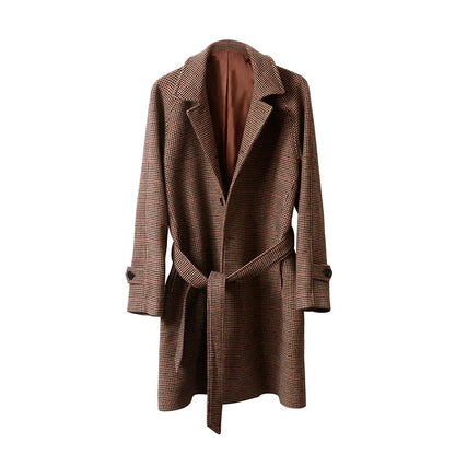 Men's Houndstooth Balmacaan Coat