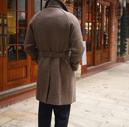 Men's Houndstooth Balmacaan Coat