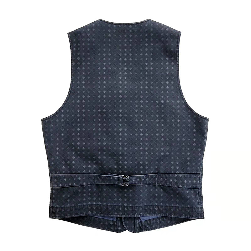 Gilet jacquard délavé pour homme