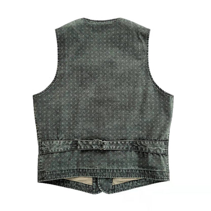 Gilet jacquard délavé pour homme