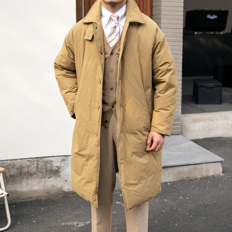 Men s Mid Length Down Coat L Khaki