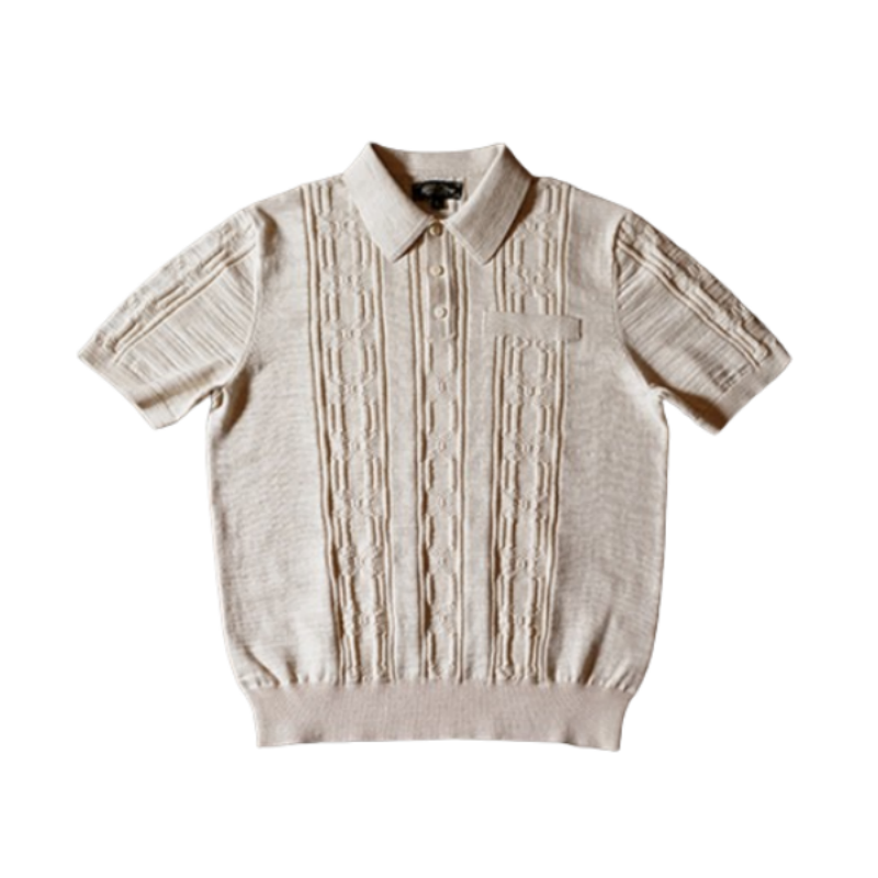 Men's Jacquard Knit Polo Shirt