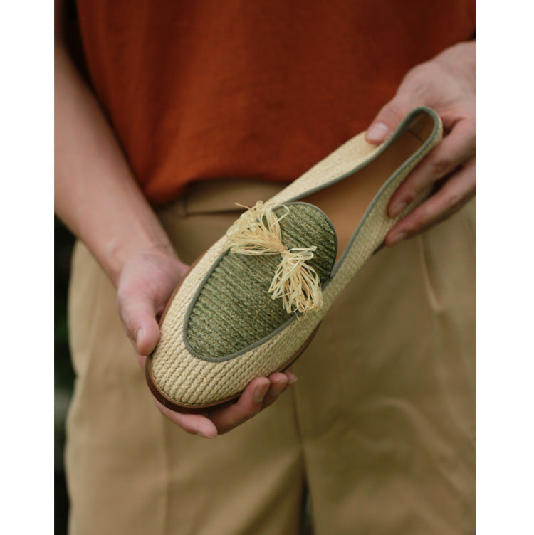 Men's Linen Tassel Loafers