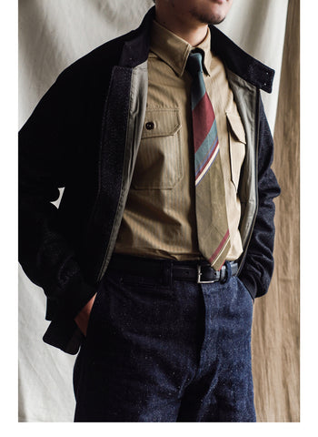 メンズ M-38 ヘリンボーン オフィサー シャツ