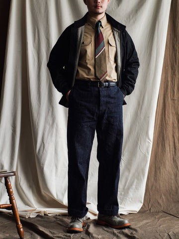 メンズ M-38 ヘリンボーン オフィサー シャツ