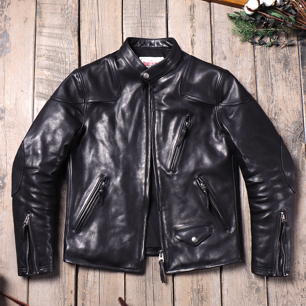 Veste de moto en cuir pour homme des années 1900