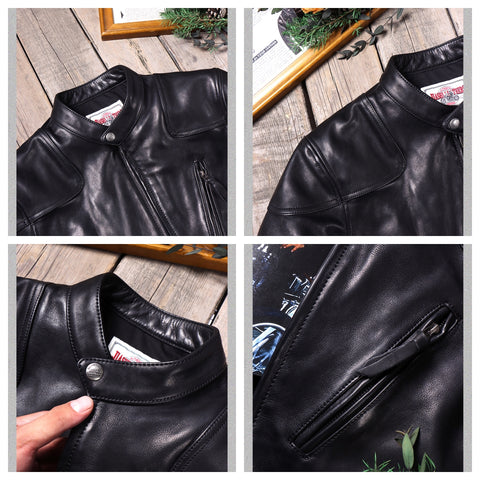 Veste de moto en cuir pour homme des années 1900