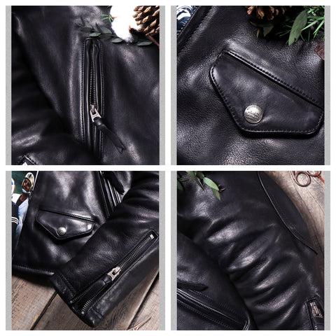 Veste de moto en cuir pour homme des années 1900