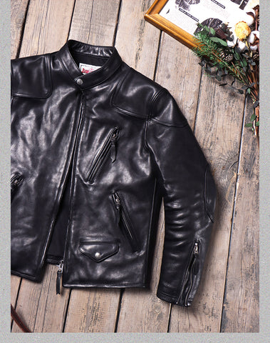 Veste de moto en cuir pour homme des années 1900