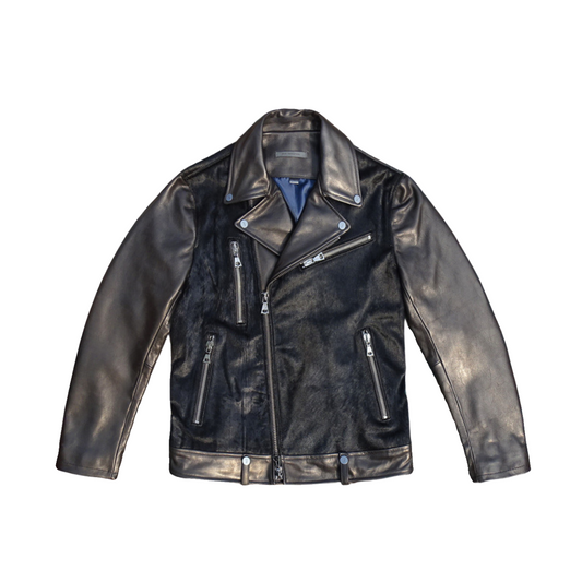 Veste motard en peau de mouton pour homme