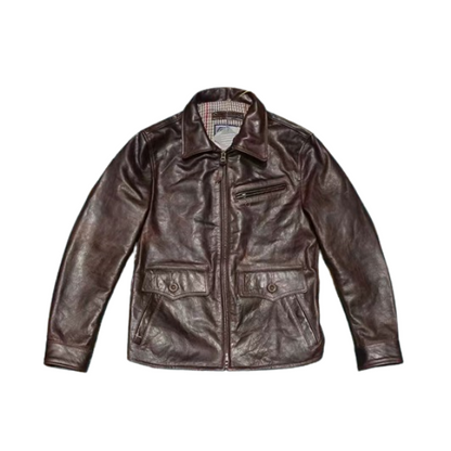 Men's Newsboy Leather Jacket Horsehide