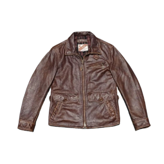 Men's Newsboy Leather Jacket Cowhide