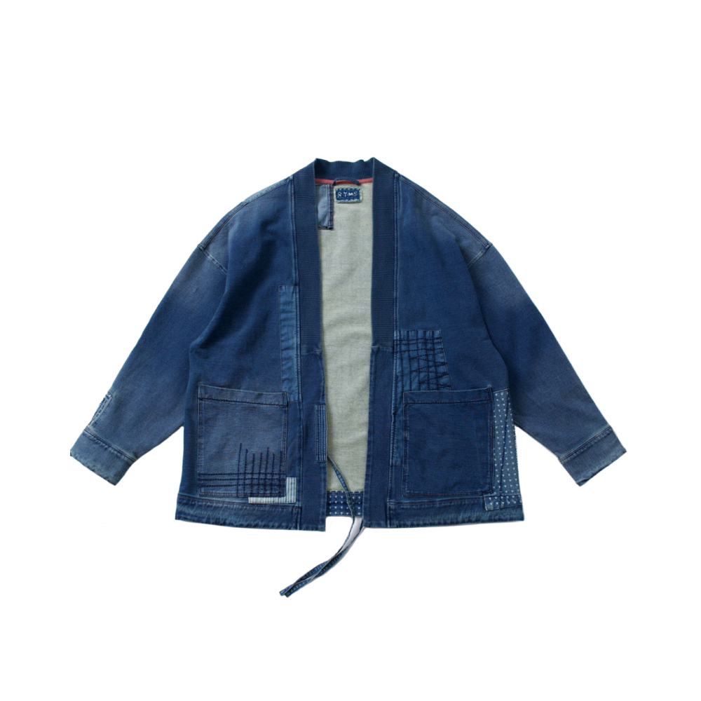 Veste kimono à patchs pour homme