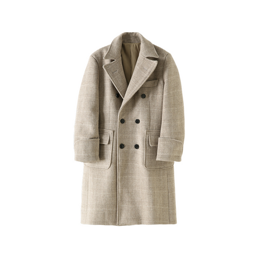 Men's Plaid Wool Overcoat