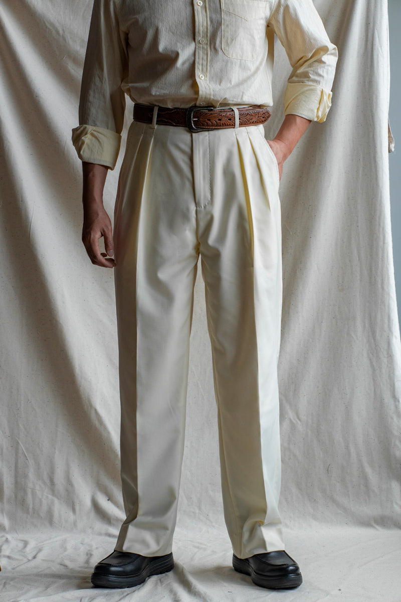 Pantalon plissé pour homme