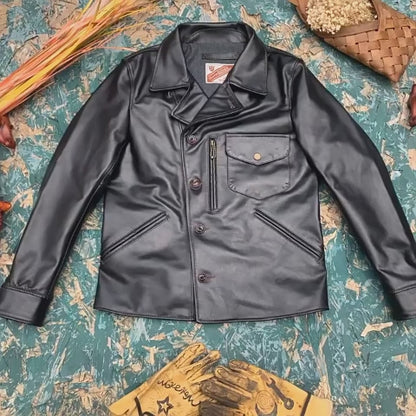 Men's Riders Leather Jacket Vertical Grain