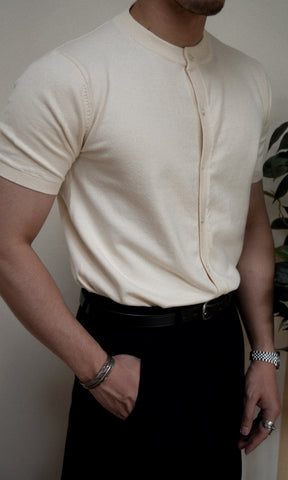 Men's Buttoned Short Sleeves T-shirt