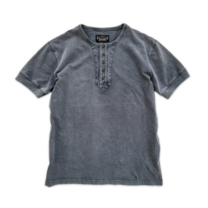 Men's Distressed Short Sleeves Henley Shirt