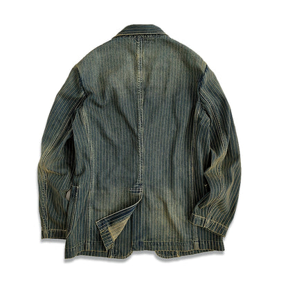 Men's Striped Denim Suit Jacket