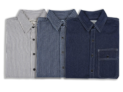 Men's Striped Denim Chore Shirt