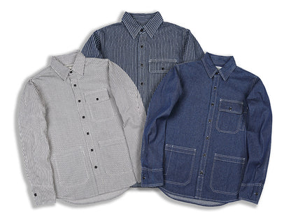 Men's Striped Denim Chore Shirt