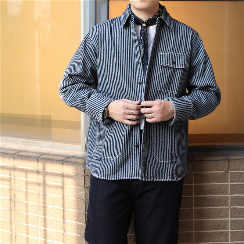 Men's Striped Denim Chore Shirt