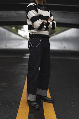 メンズ ストライプ プリズナー セーター