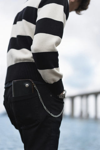 メンズ ストライプ プリズナー セーター